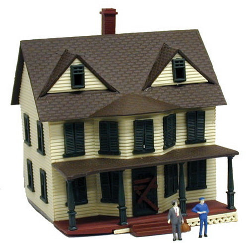 Model Power 2556 N Scale Assembled Lighted Haunted House Lighted with Figures