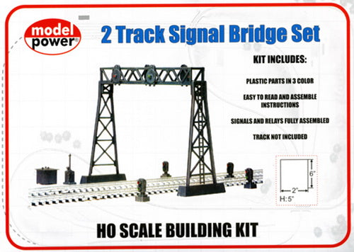 Model Power 419 HO 2 Track Railroad Signal Bridge Set Kit