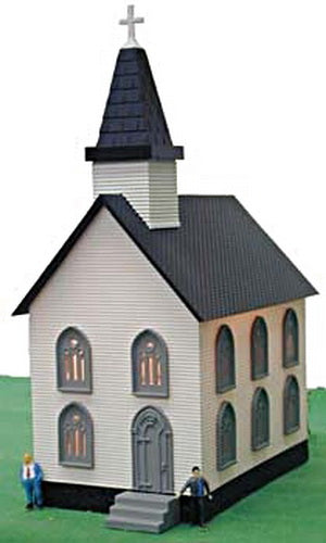 Model Power 582 HO Scale Church Built-up Lighted