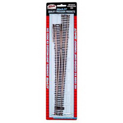 Atlas 0565 HO Code 83 Nickel Silver Rail #8 Left Hand Switch Turnout