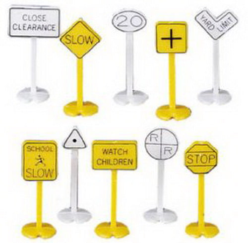 Bachmann 42204 HO Scale Railroad and Street Signs (Set of 24)
