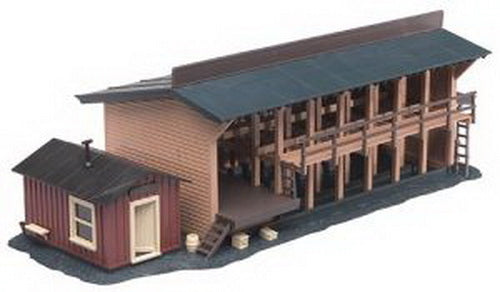 Atlas 650 HO Trackside Lumber Yard & Office Ready Built Building