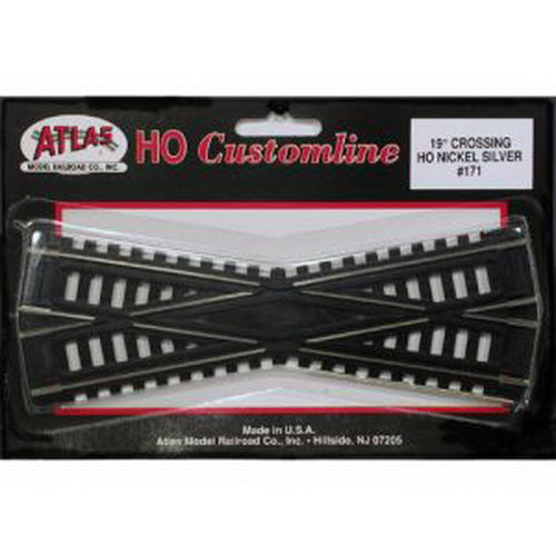 Atlas 0171 HO Scale Custom-Line Code 100 Nickel Silver 19 Degree Crossing