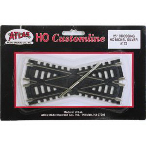 Atlas 172 HO Scale Custom Line Code 100 Nickel Silver 25° Track Crossing