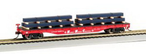 Bachmann 18914 HO Atchison Topeka & Santa Fe 50' Flatcar W/Steel Beam Load