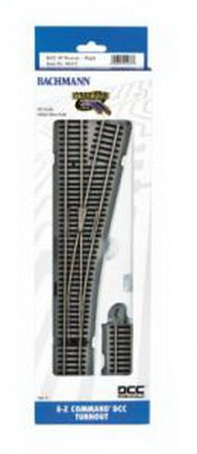 Bachmann 44133 HO Nickel Silver # 5 E-Z Command Right-Hand DCC Switch Turnout
