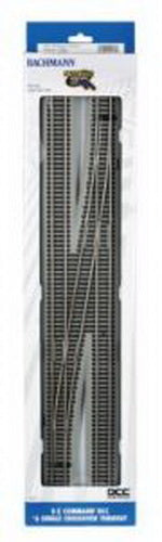 Bachmann 44138 HO Nickel Silver #6 E-Z Command RH DCC Single Crossover Turnout