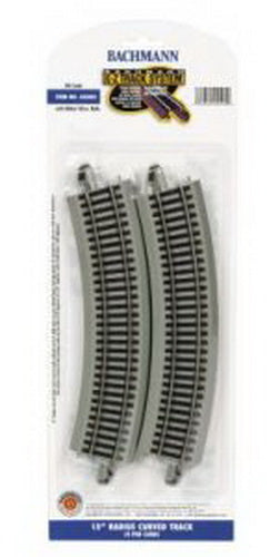Bachmann 44505 HO Scale Nickel Silver 15" Radius Curved E-ZTrack(Pack of 4)