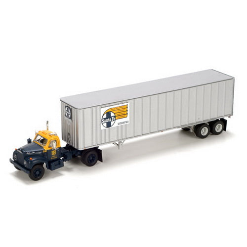 Athearn 28016 HO Santa Fe Mack B w/40'''' Exterior Post Trailer