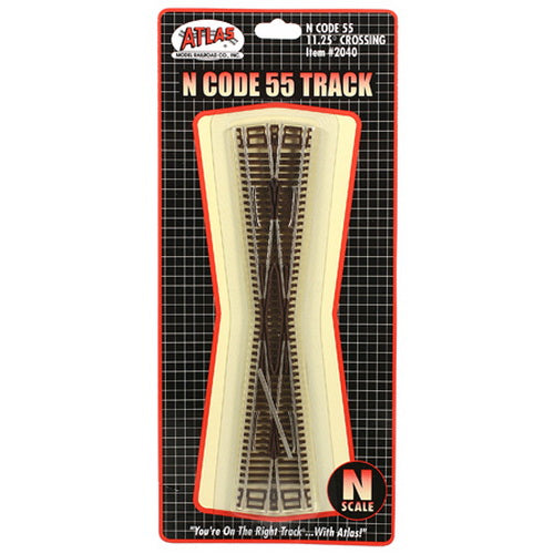 Atlas 2040 N Scale Code 55 Nickel Silver 11-1/4" Degree Crossing Track