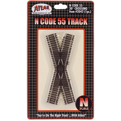 Atlas 2042 N Code 55 Nickel Silver 30" Degree Crossing Track