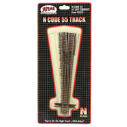 Atlas 2052 N Scale Code 55 Nickel Silver # 7 Left Hand Track Switch Turnout