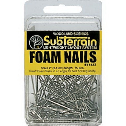 Woodland Scenics ST1432 2" Foam Nails (Pack of 75)