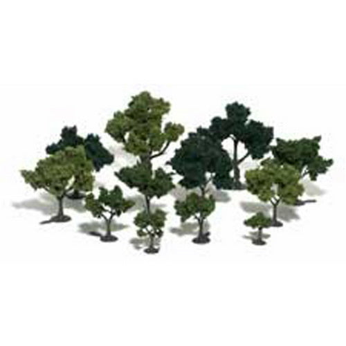 Woodland Scenics TR1101 Assorted Green Realistic Tree 3/4" - 3" Kit (Pack of 36)