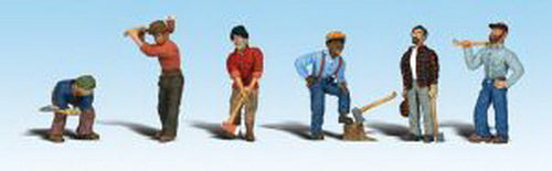 Woodland Scenics A1876 HO Scenic Accents Lumberjack Figures (Set of 6)