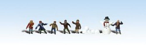 Woodland Scenics A1894 HO Scenic Accents Snowball Fight Figures (Set of 10)