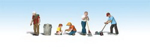 Woodland Scenics A1915 HO Scenic Accents Lawn Worker Figures (Set of 6)