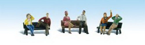 Woodland Scenics A1924 HO Scale Seated People on Park Benches Figures (Set of 9)