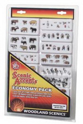 Woodland Scenics A2051 HO Scenic Accents Economy Pack - Assorted Farm Set
