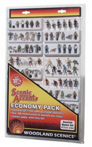 Woodland Scenics A2052 HO Scenic Accents Assorted Worker Set Over 100 Figures