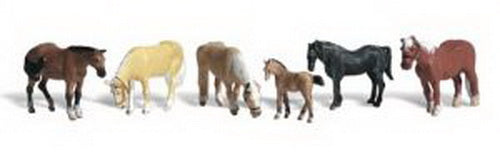 Woodland Scenics A2141 N Scenic Accents Farm Horse Figures (Set of 6)