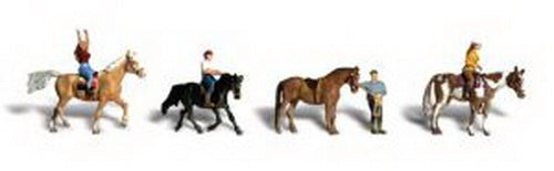 Woodland Scenics A2159 N Scenic Accents Horseback Riders & Horses (Set of 4)