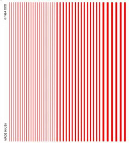 Woodland Scenics DT515 Stripes Red 1/64" 1/32" 1/16" Dry Transfer Decals
