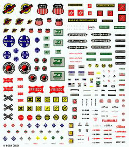 Woodland Scenics DT571 Mini-Series Railroad Signs Dry Transfer Decals
