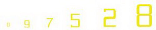 Woodland Scenics MG749 45° USA Gothic Yellow Numbers Dry Transfer Decals