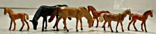 Model Power 5776 HO Horse Figures (Set of 6)