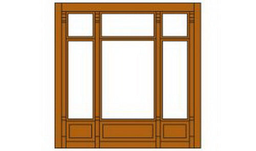 DPM 301-42 HO Street Level Wall Sections w/Victorian Window Kit