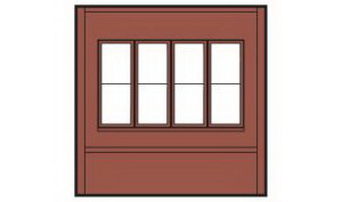 DPM 301-43 HO Dock Level Wall Sections w/Victorian Window Kit