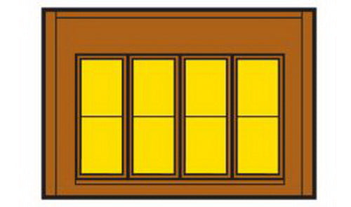 DPM 301-47 HO One-Story Wall Sections w/Victorian Window Kit