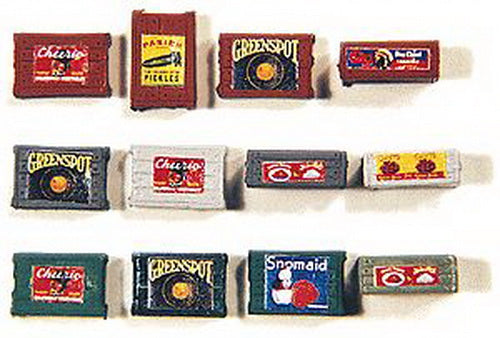 JL Innovative Design 524 HO Scale Green Assorted Food Custom Crates (Set of 4)