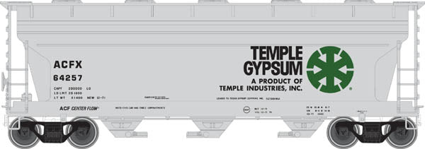 Atlas 18967A 3560 HO Temple Gypsum ACF 3560 Centerflow Hopper #64252