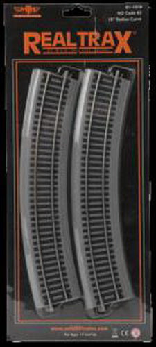MTH 81-1018 HO Scale Code 83 RealTrax 18" Radius Curve (Pack of 4)