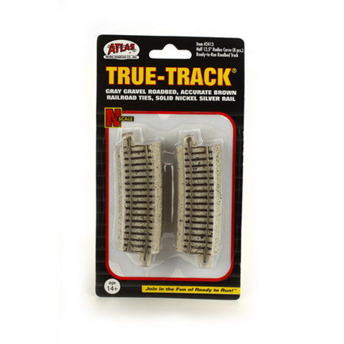 Atlas 2413 N Code 65 Nickel Silver 12-1/2" Radius Curved True-Track (Pack of 8)