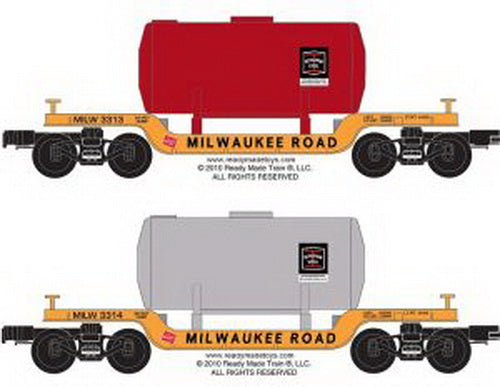 RMT 96516 Milwaukee Road Depressed Center Flatcars (Set of 2)