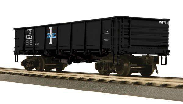 MTH 20-98095 O Boston & Maine 55 Ton All Steel Drop Bottom Gondola #9738