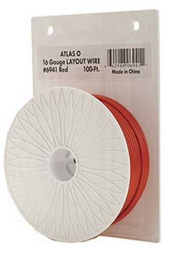 Atlas 6941 O Red 100' 16 Gauge Layout Wire