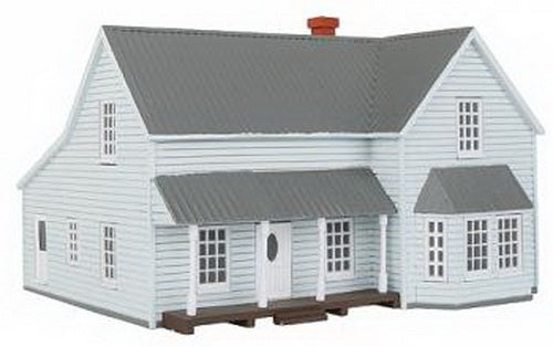 Imex 6336 N Scale Perma-Scene Slightly Blue Farm House Buildings
