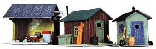 Life Like 1348 HO Scale Trackside Shanties Building Kit (Set of 3)