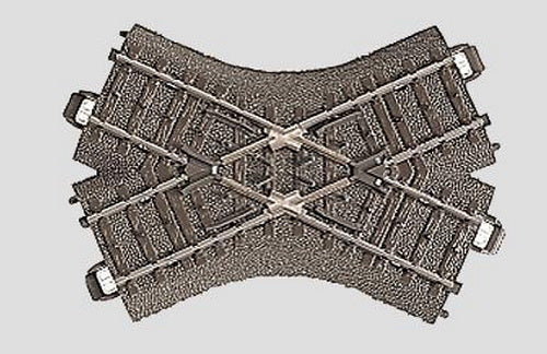 Marklin 24649 HO Scale C Track 48.6 Degree Crossing Track Section