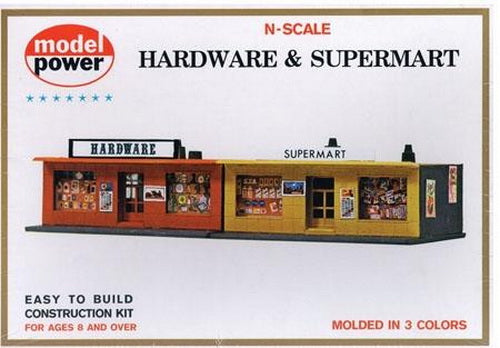 Model Power 1534 N Scale Hardware & Supermart Building Kit