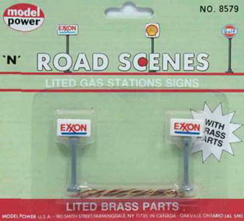 Model Power 8579 N Exxon Lighted Gas Station Sign (Pack of 2)