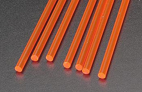 Plastruct 90273 1/8" x 10" Fluorescent Red Acrylic Round Rod (Pack of 7)