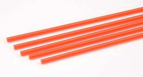 Plastruct 90274 5/32" x 10" Fluorescent Red Acryic Round Rod (Pack of 5)