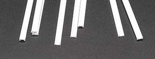 Plastruct 90533 0.050" x 15" x 1/8" Styrene Channel (Pack of 8)