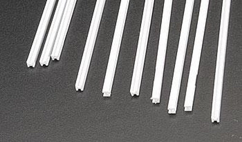 Plastruct 90542 3/32" x 15" x 3/32" Styrene H Columns (Pack of 10)