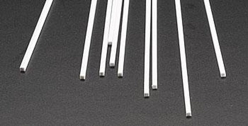 Plastruct 90760 0.080" x 10" x 0.080" Square Styrene Rod (Pack of 10)